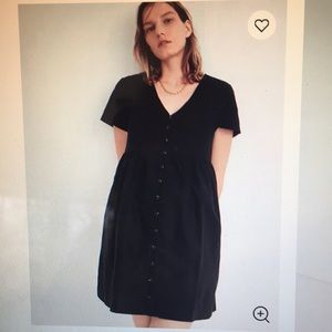 Madewell linen blend Alexandra Button front dress